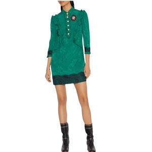 COACH Victorian Floral Green Jacquard Lace Dress Women’s Size 4 / Small NEW